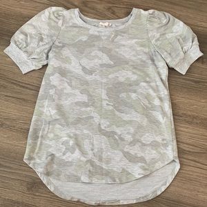 Camo Balloon Sleeve Shirt